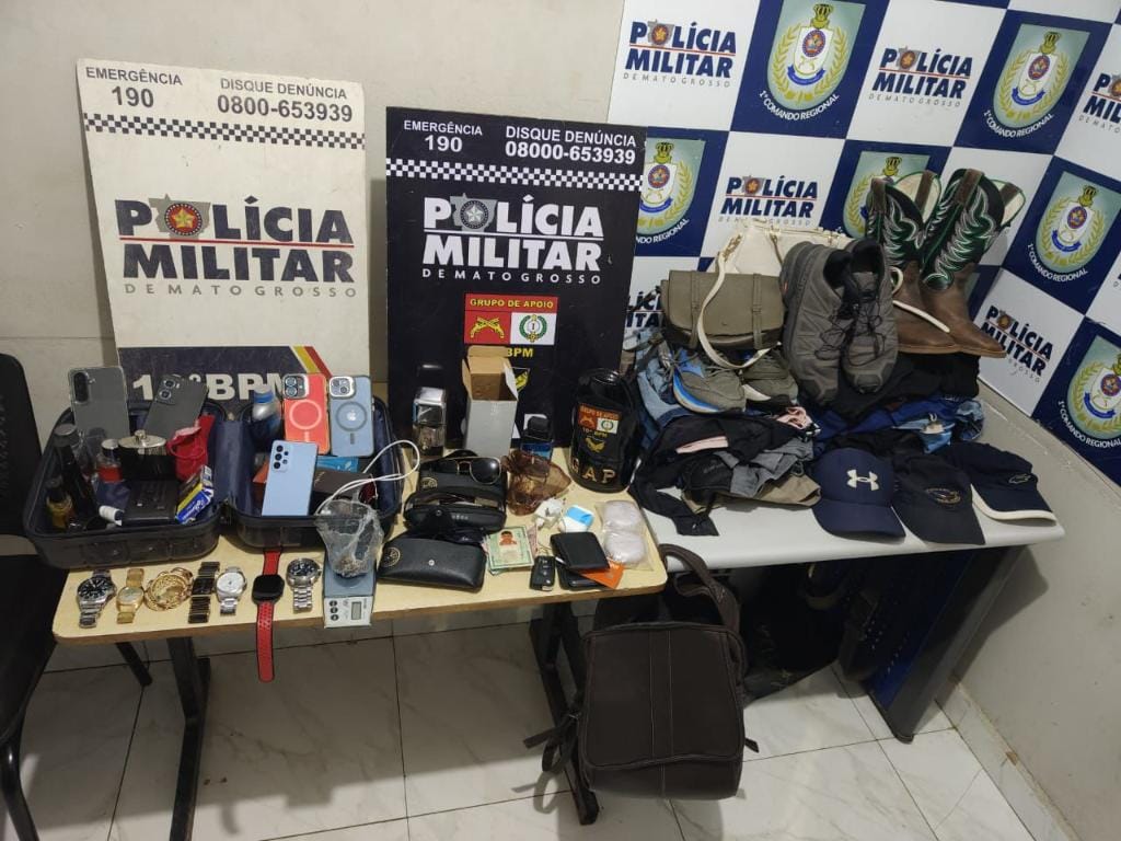 PM prende três suspeitos por furto a residências no interior de MT e recupera veículo